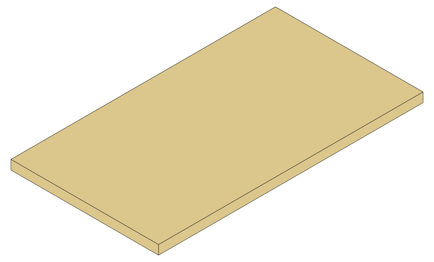 4 sides edge banded shelf